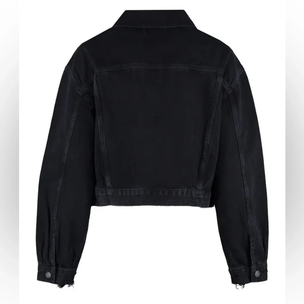 Agolde Shrunken Charli Denim Jean Jack in Distressed Black - Picture 3 of 10